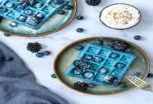 blue waffles food